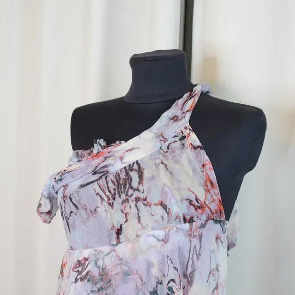 IRO Paris Jofrey Ruffle Mini Dress in Lilas Multico Sz 2 - Picture 7 of 10